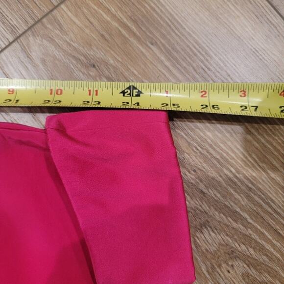 Silk Studio Silk Dress Sz 10‎ Long Sleeve Front Zip Satin Cuffs Fuschia Evening - Picture 9 of 13